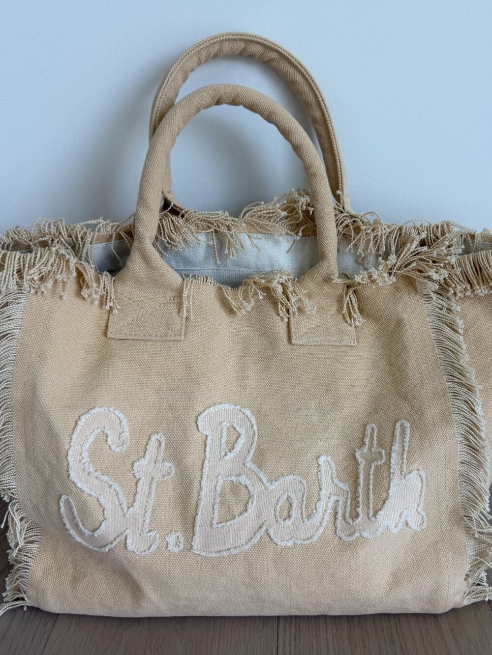 MC2 St. Barth BEIGE COTTON CANVAS VANITY TOTE BAG LIKE NEW